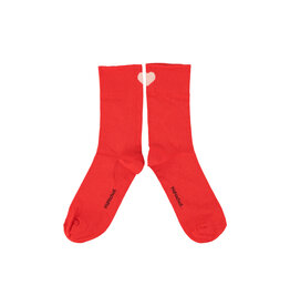 piupiuchick Socks Red w Ecru Heart