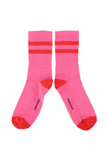 piupiuchick Socks Pink w Red Stripes