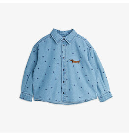 Mini Rodini Lw denim dots aop ls shirt Blue
