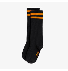 Mini Rodini Football stripe knee-high socks Black