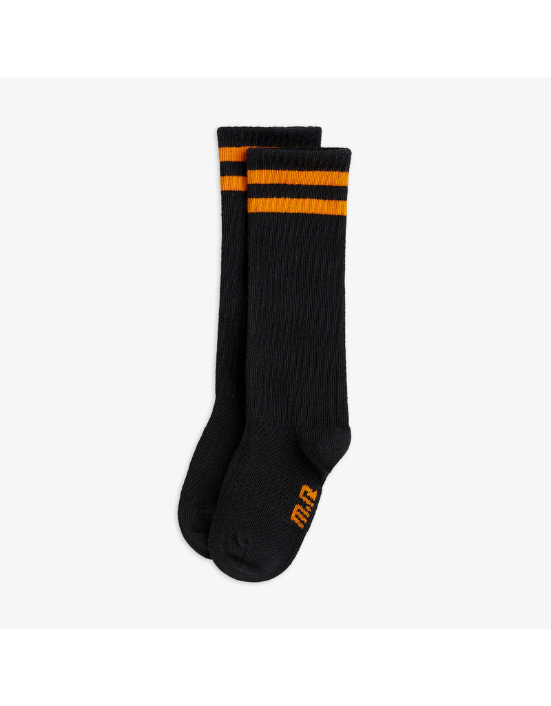 Mini Rodini Football stripe knee-high socks Black