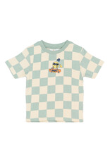 The New Sebastian Tee Aqua Gray AOP