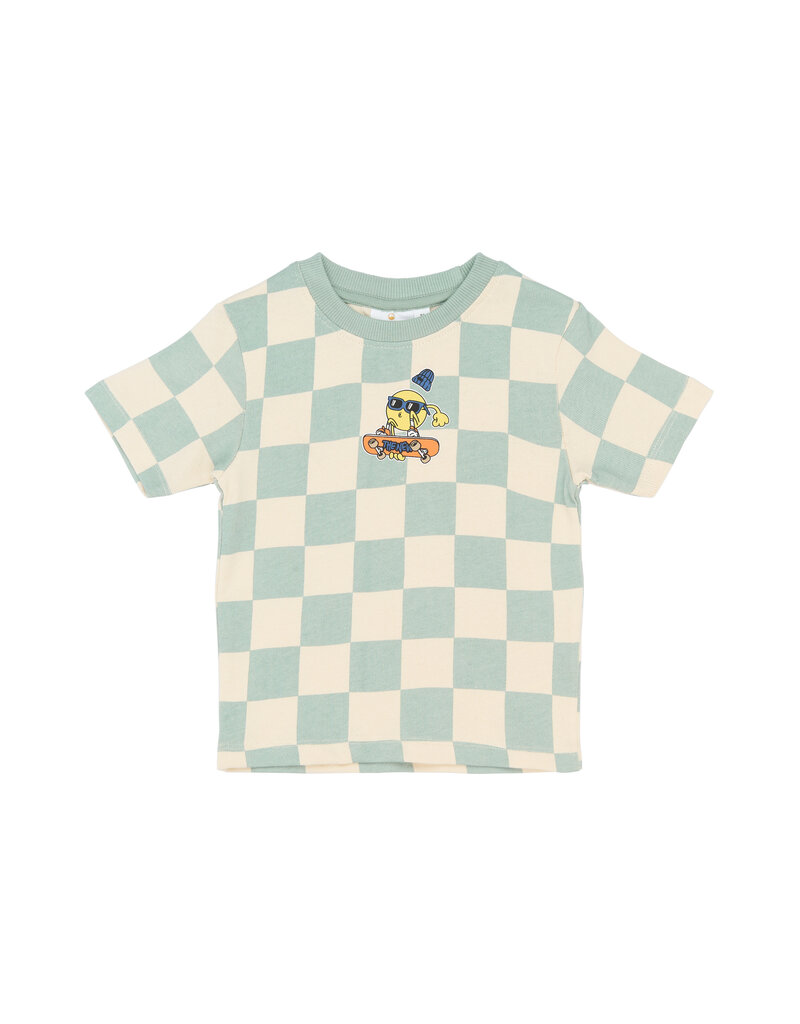 The New Sebastian Tee Aqua Gray AOP