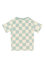 The New Sebastian Tee Aqua Gray AOP