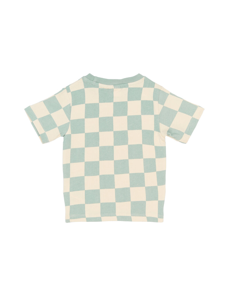 The New Sebastian Tee Aqua Gray AOP