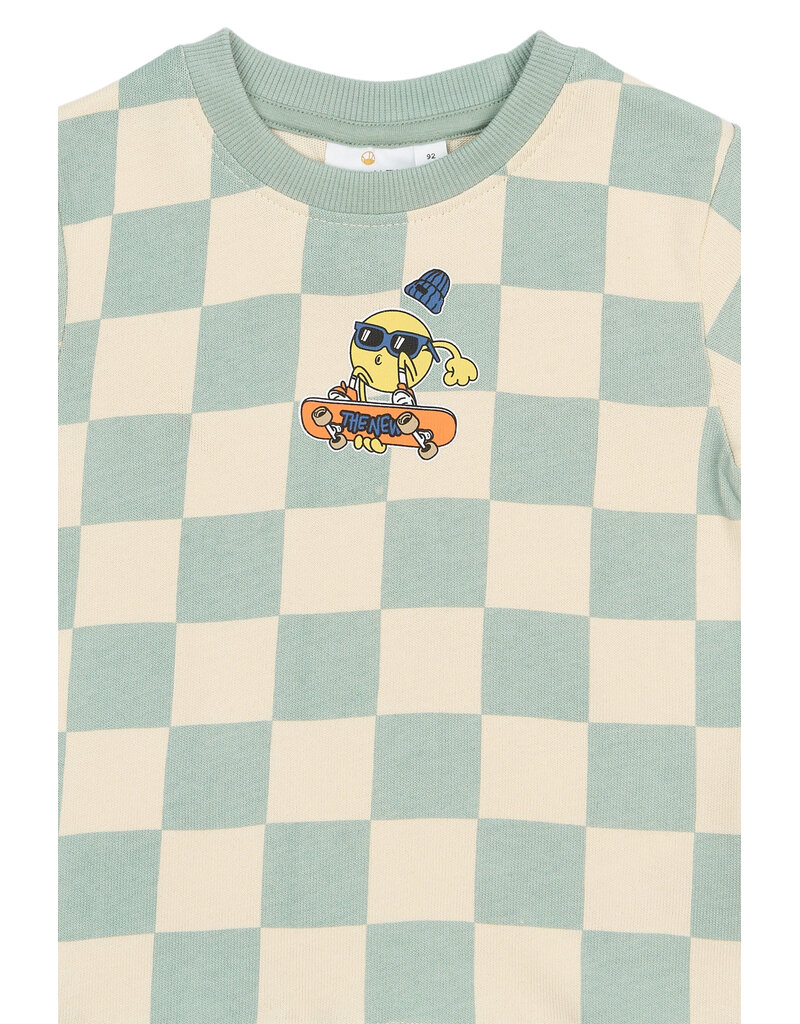 The New Sebastian Tee Aqua Gray AOP