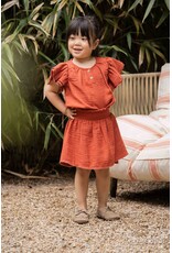 House of Jamie Smocked Skirt Cinnabar