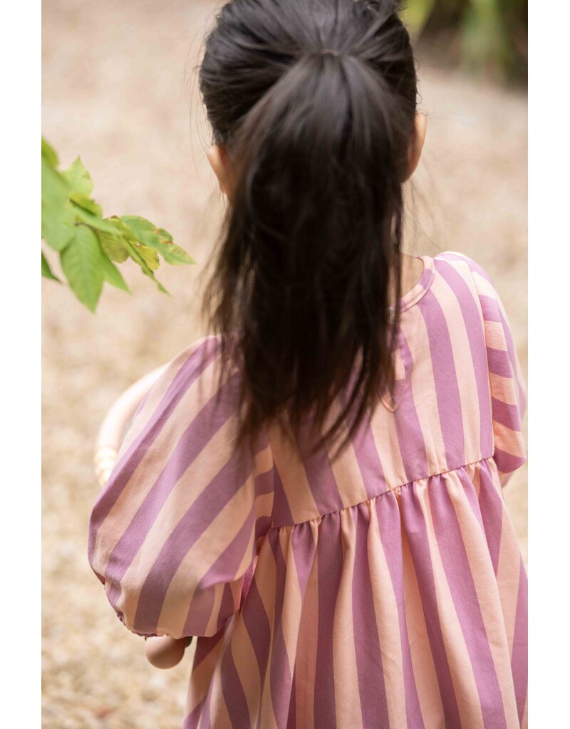 House of Jamie Balloon High Waist Dress Violet Bellini Stripes