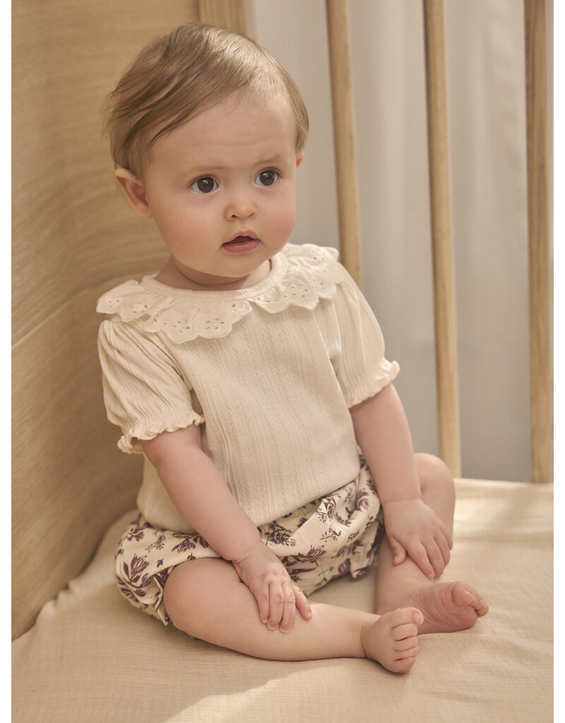 En Fant Bloomers Floral Woven Eggnog