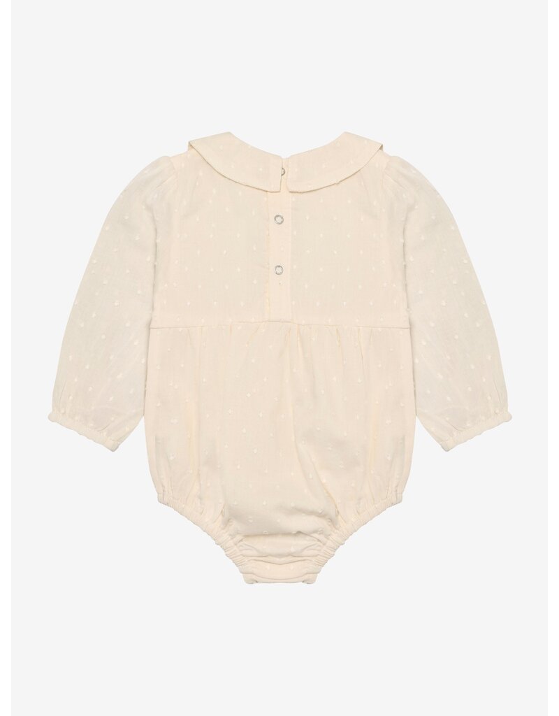 En Fant Romper LS Dobby Eggnog