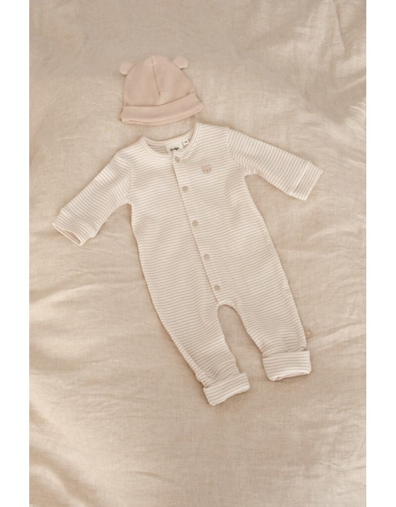 Feetje Pak omslagvoet rib met streep - Honey Bear