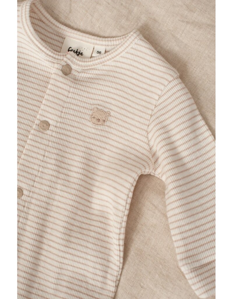 Feetje Pak omslagvoet rib met streep - Honey Bear