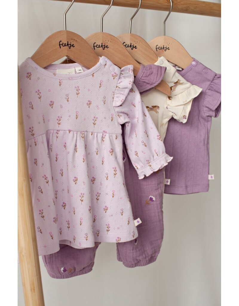 Feetje Jurk pointelle rib AOP - Flower Ranch