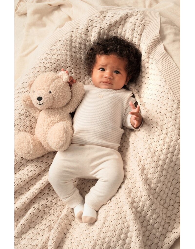 Feetje Longsleeve rib met streep - Honey Bear