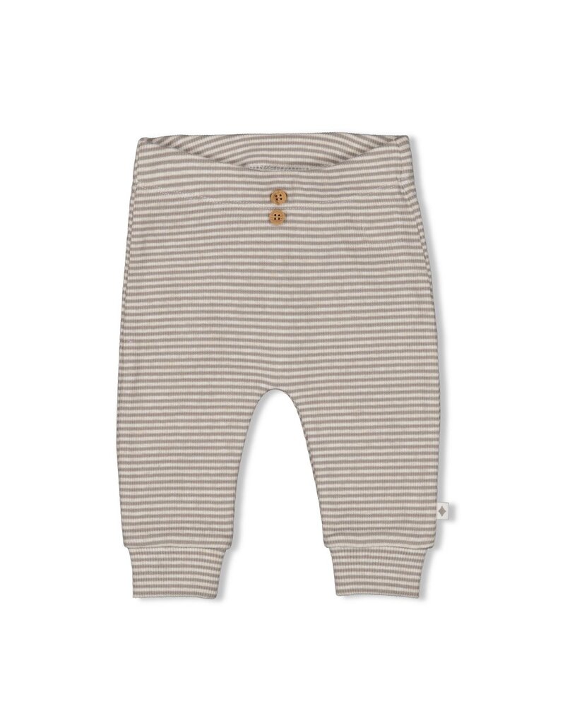 Feetje Broek rib met streep Grijs - Sea Sweeties