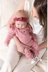 Feetje Longsleeve ajour rib - Ladybug Roze