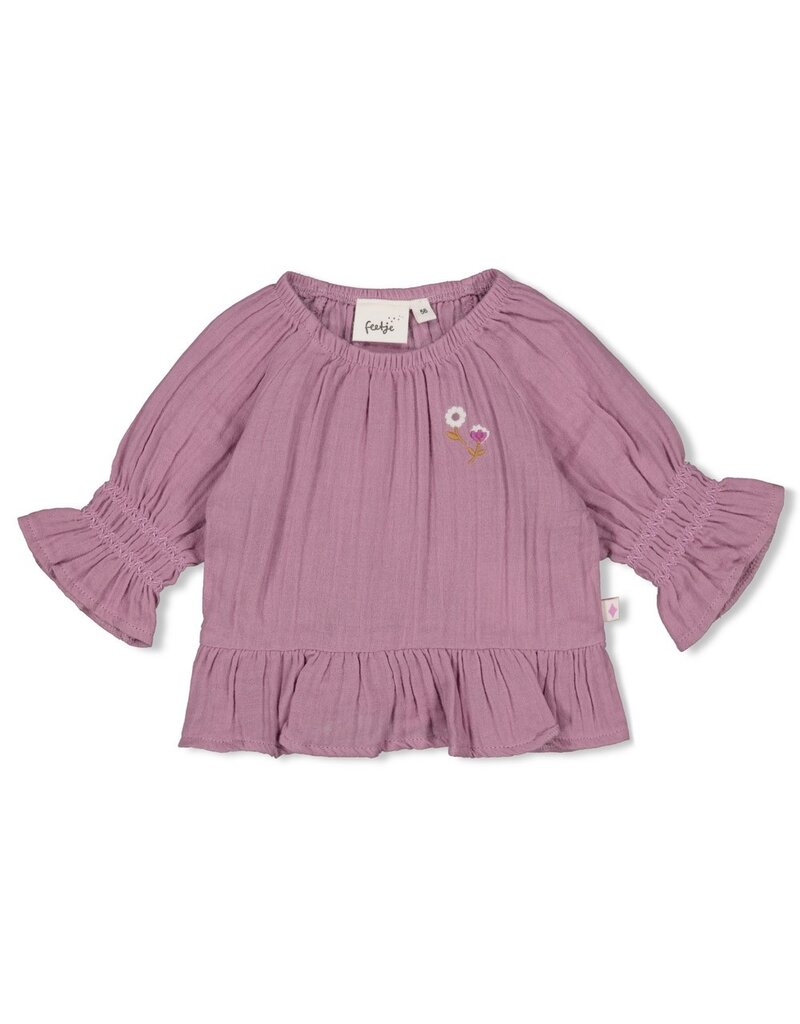 Feetje Longsleeve ruches mousseline - Flower Ranch