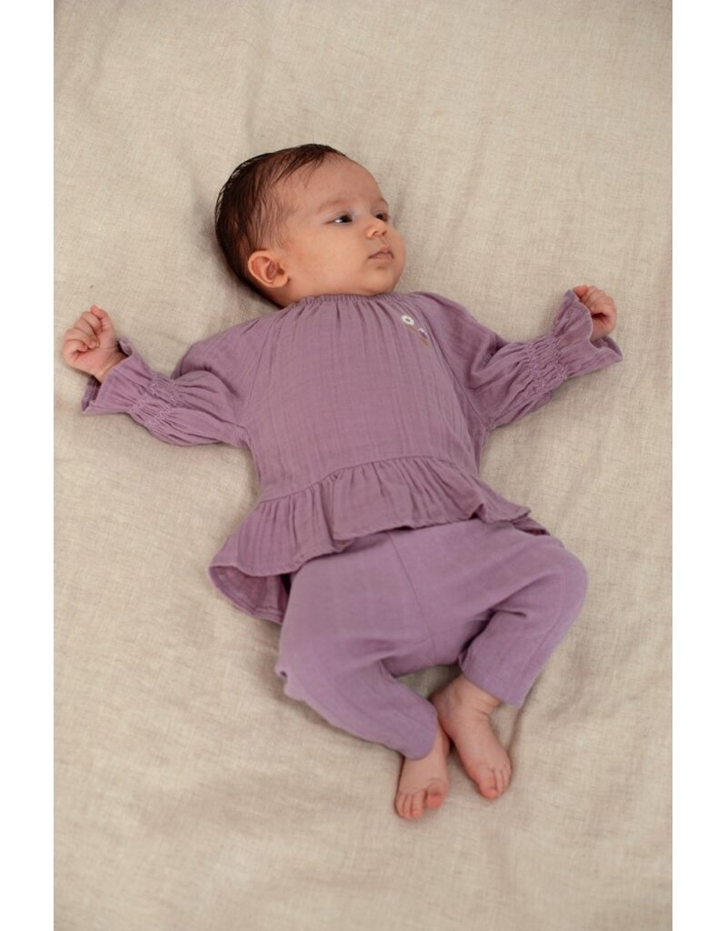 Feetje Longsleeve ruches mousseline - Flower Ranch