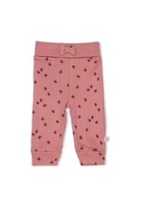 Feetje Broek ajour rib AOP Roze - Ladybug