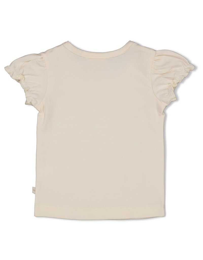 Feetje T-shirt met crochet bloem - Let Your Dreams Blossom