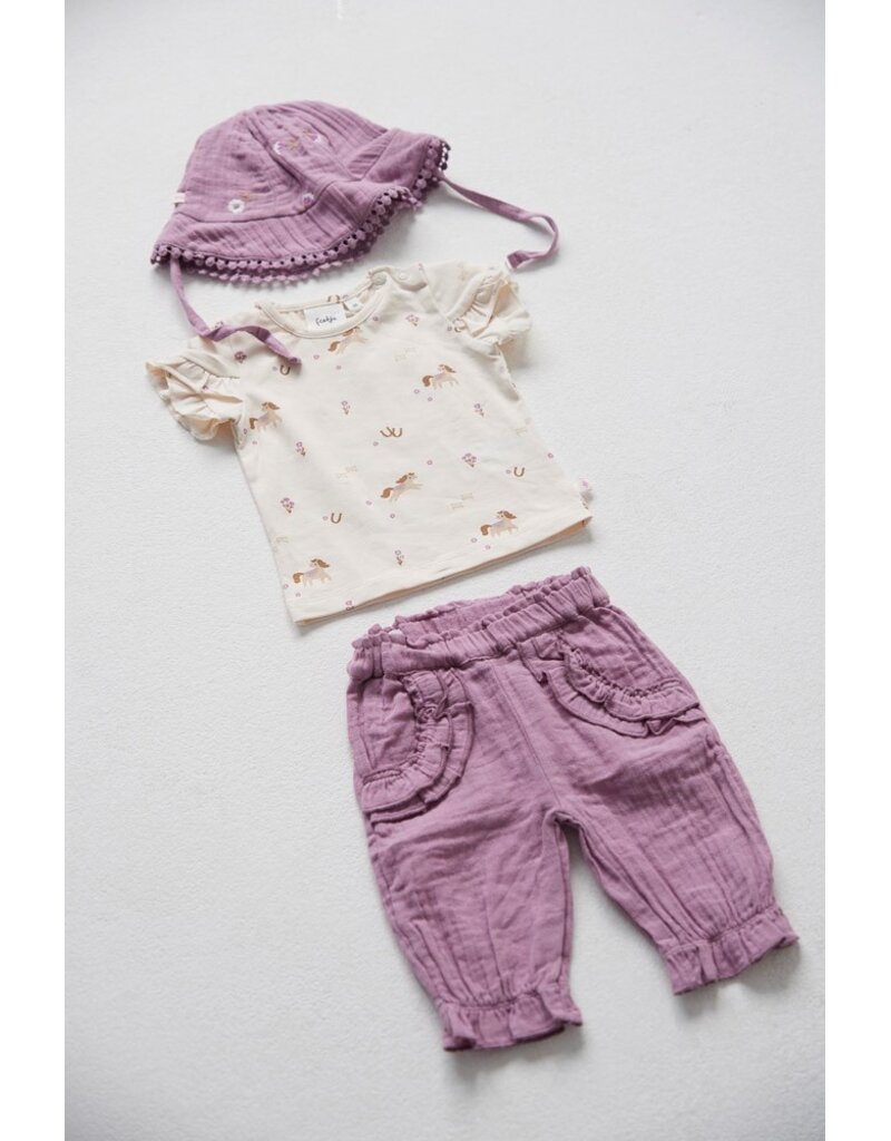 Feetje Broek mousseline Violet - Flower Ranch
