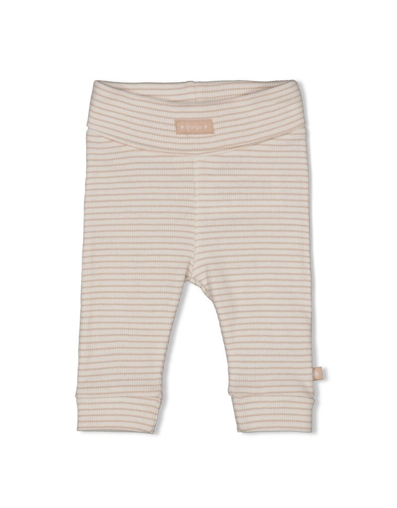 Feetje Broek rib met streep Zand - Honey Bear
