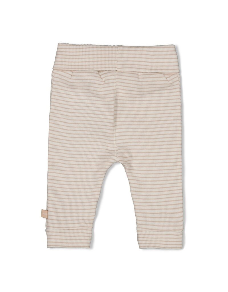 Feetje Broek rib met streep Zand - Honey Bear