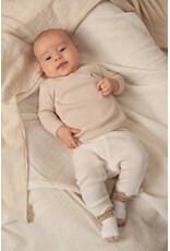 Feetje Broek rib met streep Zand - Honey Bear