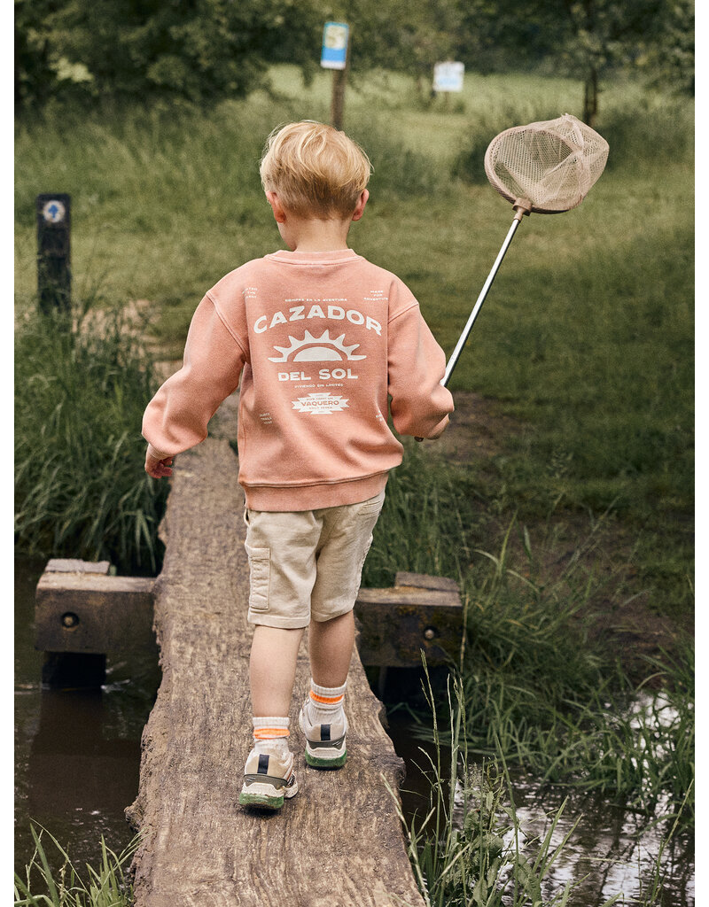 Daily Seven Oversized Sweater Backprint Sandstone