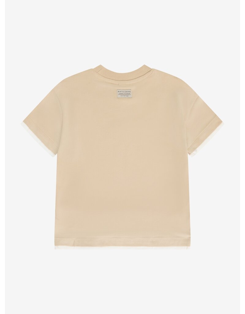 Daily Seven Oversized T-shirt Artwork Latte Sand