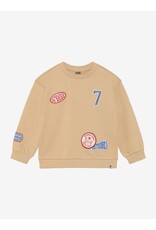 Daily Seven Oversized Sweater Badges Latte Sand