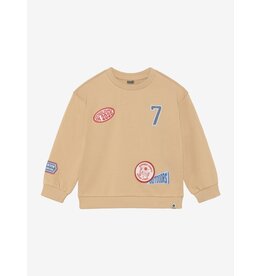Daily Seven Oversized Sweater Badges Latte Sand