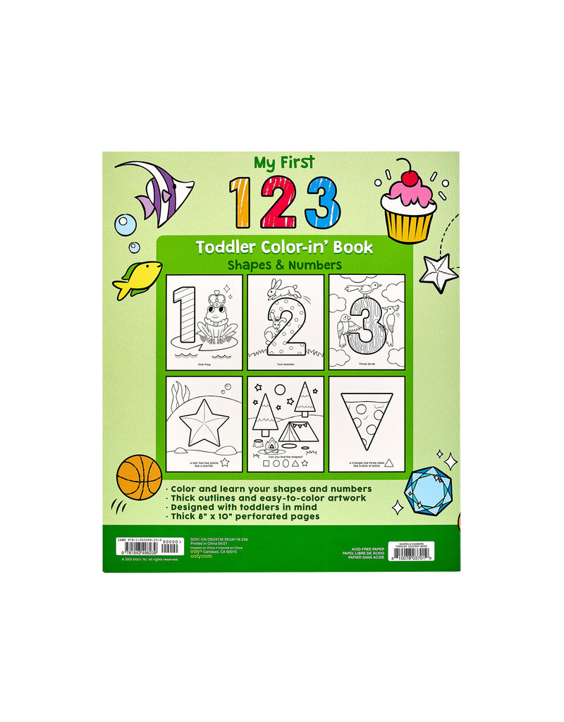 ooly Toddler Coloring Book – 123 Shapes & Numbers