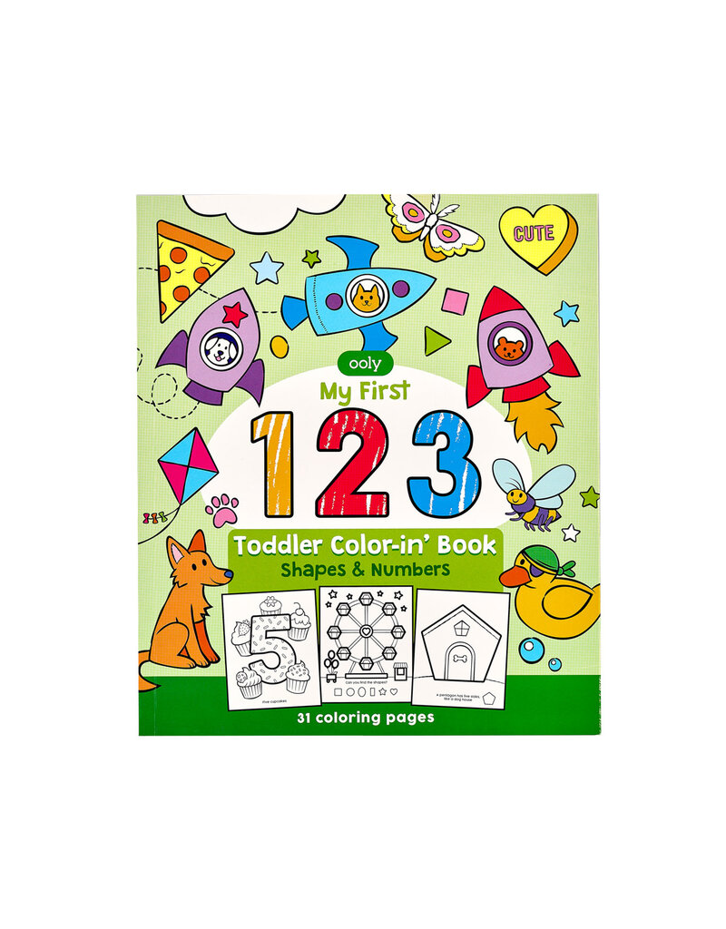 ooly Toddler Coloring Book – 123 Shapes & Numbers