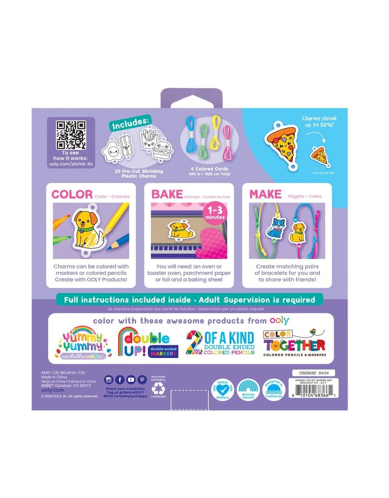 ooly Shrink-Its! D.I.Y. Shrink Art Bracelets Kit – B.F.F.