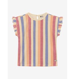 Daily Seven T-shirt Terry Striped Heather Rose
