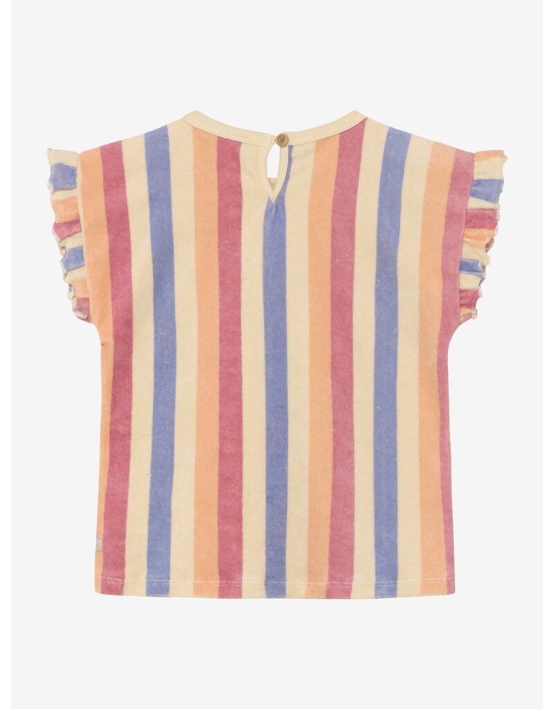 Daily Seven T-shirt Terry Striped Heather Rose