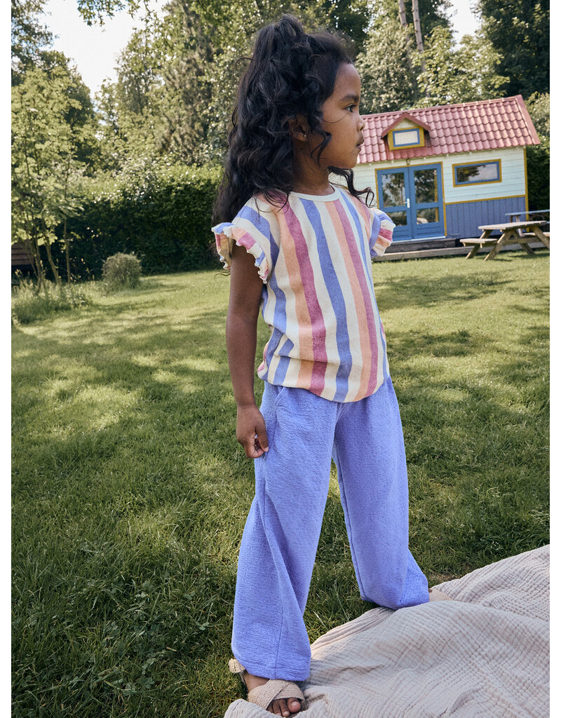 Daily Seven T-shirt Terry Striped Heather Rose