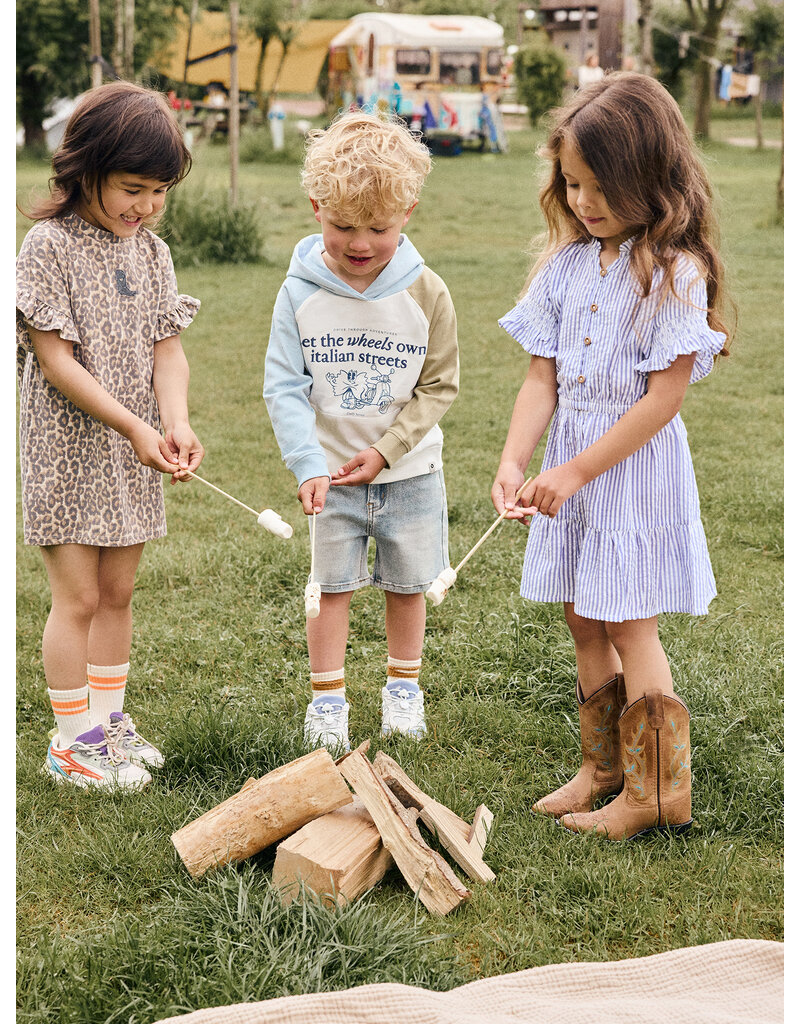 Daily Seven Dress Stripe Ruffle Lolite