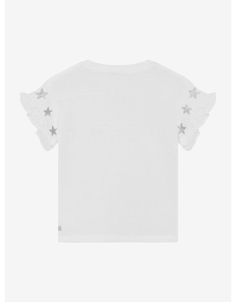 Daily Seven T-shirt Embroidery Sleeve Egret