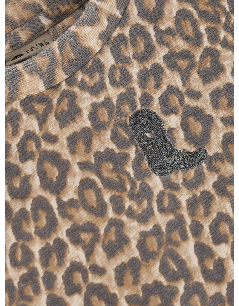 Daily Seven T-shirt Dress Allover Print Sandshell