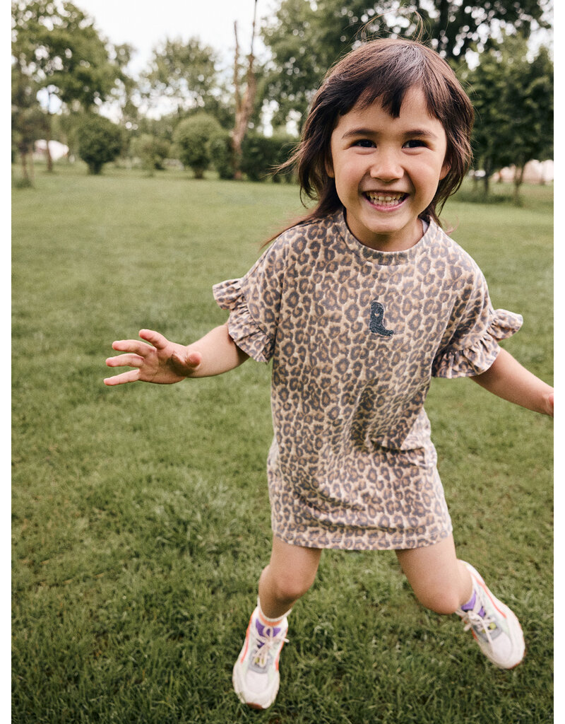 Daily Seven T-shirt Dress Allover Print Sandshell