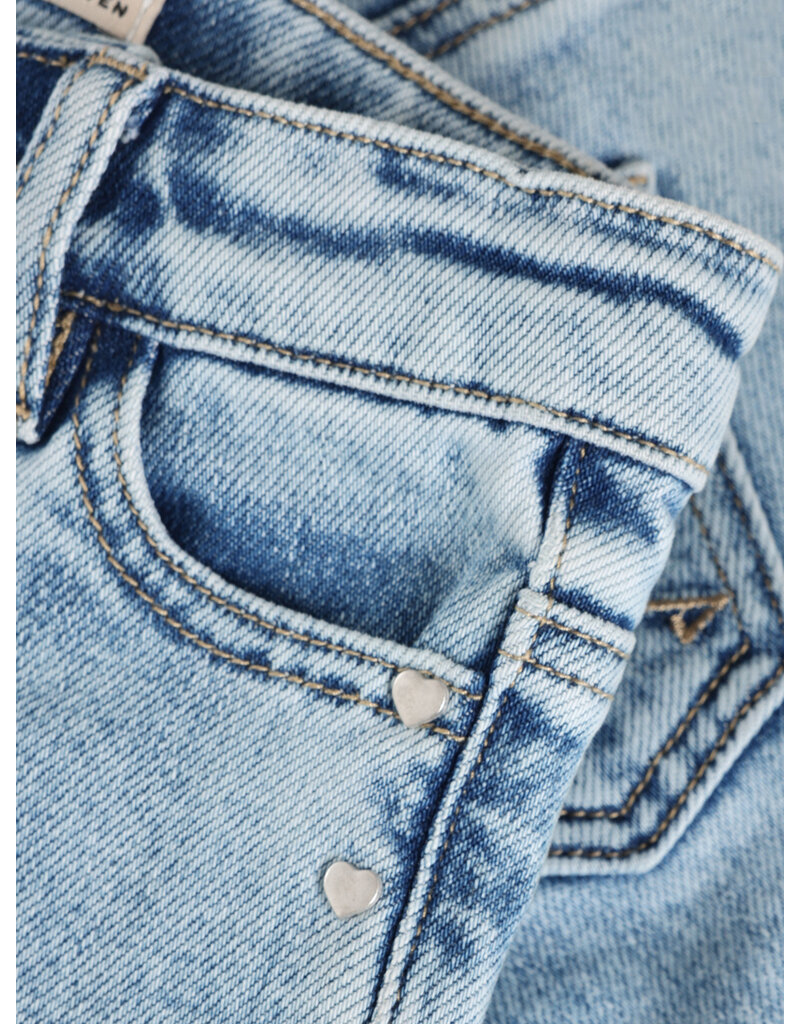 Daily Seven Denim Wide Fit Studs Blue Denim
