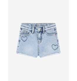 Daily Seven Denim Shorts Heart Blue Denim
