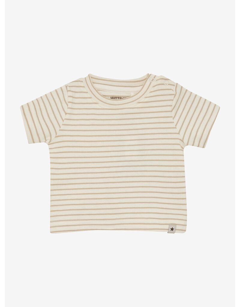 Huttelihut T-shirt SS YD Stripe White Pepper