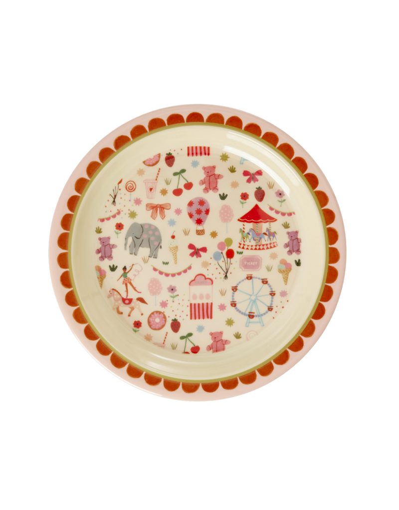 Rice Melamine Kinderbord - Roze - Fun Fair Print
