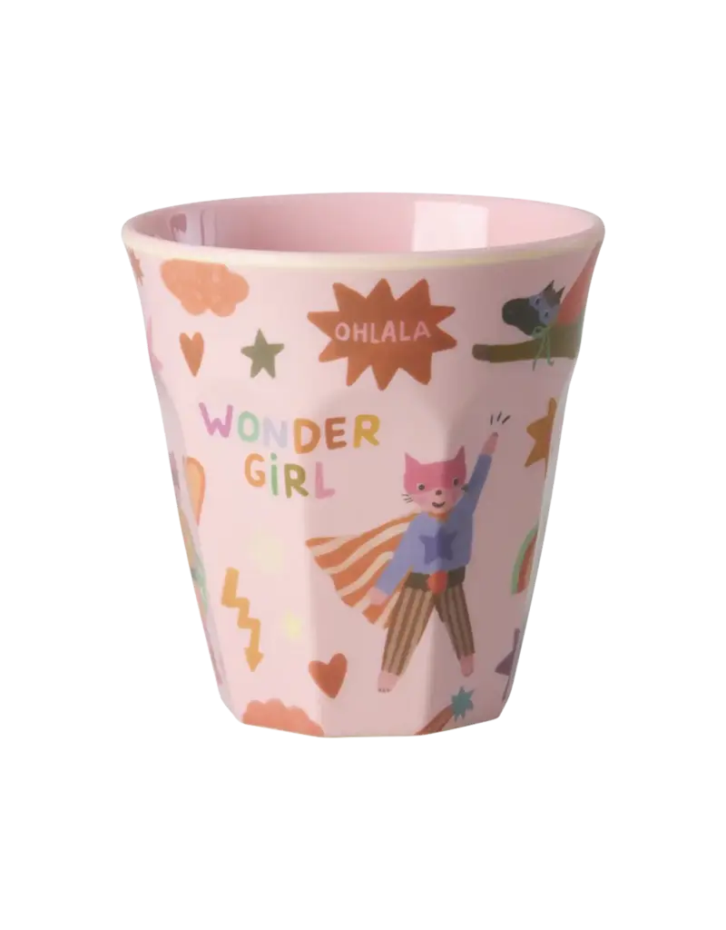 Rice Medium Kids Cup - Pink - Hero Print