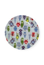 Rice Melamine Round Side Plates with Monsters Print