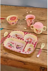 Rice Kids 4 Room Plate - Pink - Hero Print