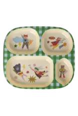 Rice Kids 4 Room Plate - Green - Hero Print